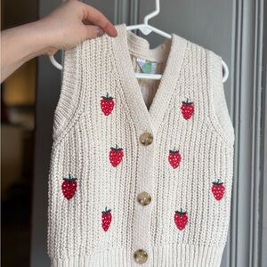 Girls 3/4yr Primark Strawberries Sweater Vest NEW